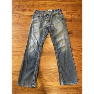 BKE Denim Men's Jake Jeans Blue Faded Distressed Whiskers Size 30R (30x30)
